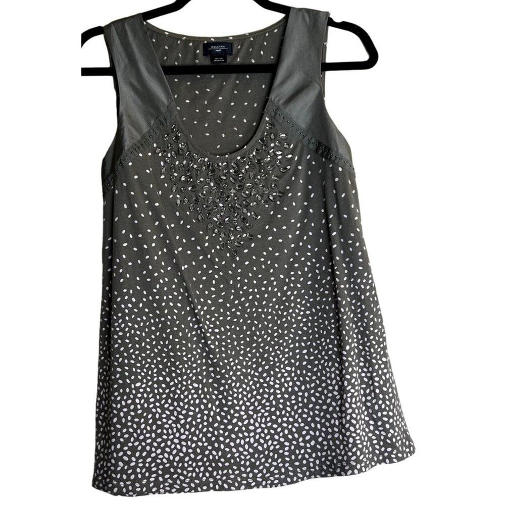 Deletta Women Size Small Embellishments Sleeveless Top blouse tank summer spring